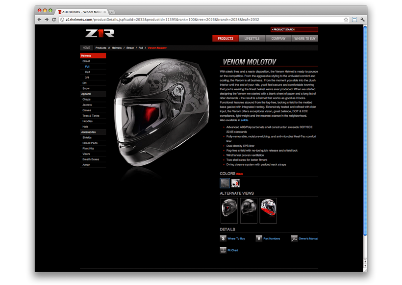 Z1R Helmets Product Page